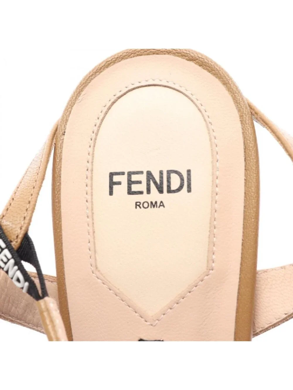 Fendi Sandals Platform Brown Leather